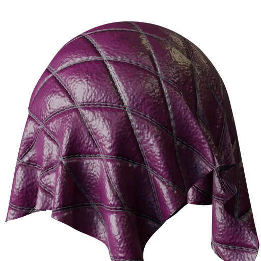 Purple Quilted Leather