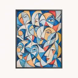 Abstract Painting Cubism-Inspired