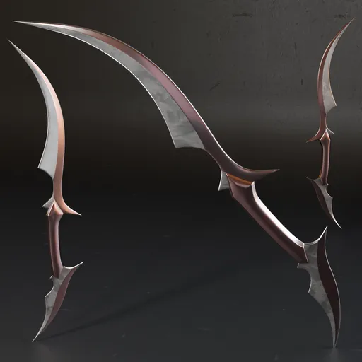 Low poly 3D Blender dagger model with high-quality metal textures, perfect for war game designs.