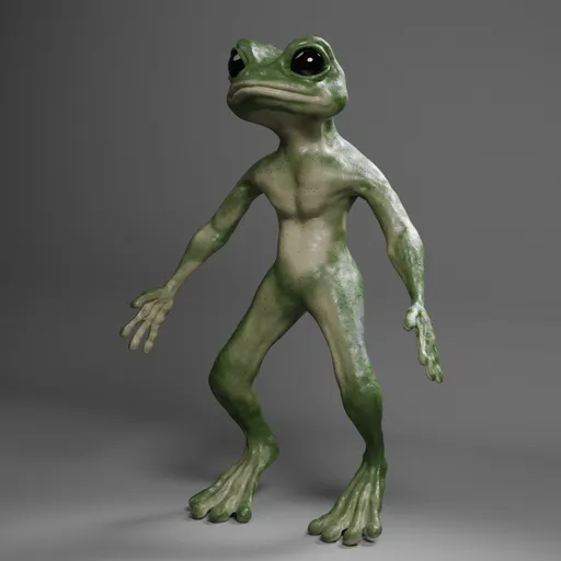 Cute Bipedal Frog Rigged