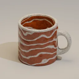 Ceramic Mug Wavy Stripe Pattern