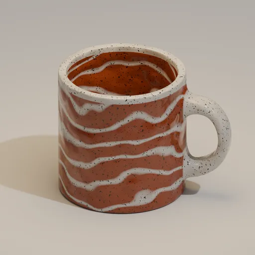 Ceramic Mug Wavy Stripe Pattern