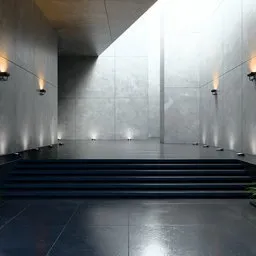 Modern Brutalist Concrete Entrance