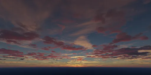 Vibrant pink and orange clouds at dusk for realistic lighting in 3D rendering.