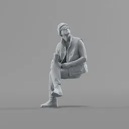 Lowpoly Male Sitting