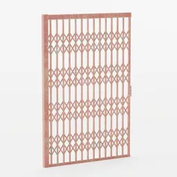 3D model of a detailed architectural folding gate for building exteriors, compatible with Blender.