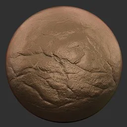 3D Sculpting Tool ER Rock Brush 07 creating detailed rocky texture on model surface, compatible with Blender.