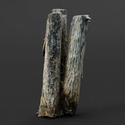 Detailed 3D stump model with realistic textures suitable for Blender rendering and CGI projects.