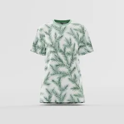 All-Over Pine Branch Print Tee
