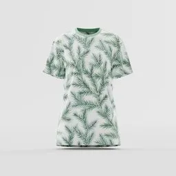 All-Over Pine Branch Print Tee