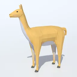 Low poly 3D llama asset with separate eye object, ideal for Blender animation and rendering projects.