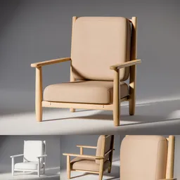 Modern Wooden Lounge Armchair