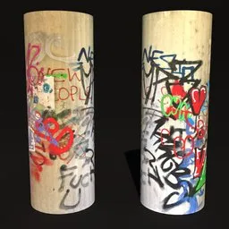 Graffiti Concrete Pillar