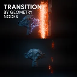 Particles Transition with Geometry Nodes