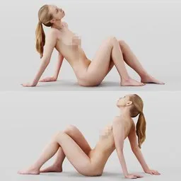 Girl posing lying down