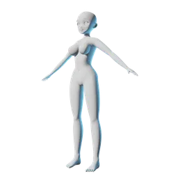 OBJ file Anime Girl Body Base 👧・Design to download and 3D print