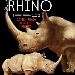 Gold Rhino Animal