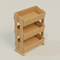 Modern 3-Tier Wooden Rack Shelving