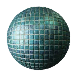 Cyan Mosaic Tiles