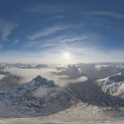 Aerial Mountain Peaks Sunny