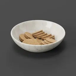 Chocolate Cream Biscuits in Ceramic Bowl