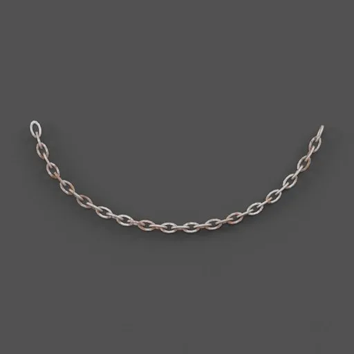 Realistic metallic chain 3D model with versatile use in medieval to industrial Blender scenes.