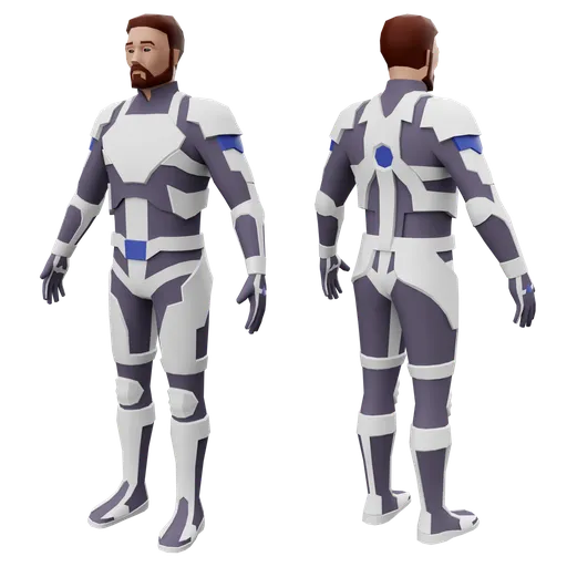 Low-poly man in a space suit