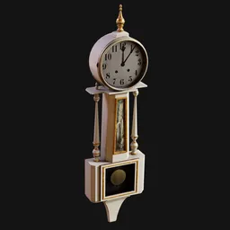 Antique Revival Banjo Wall Clock White