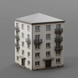 Simple Low Poly BUilding with 4 steps