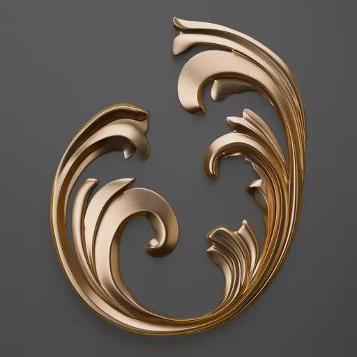 High-quality 3D classic ornament model enhances design projects, ideal for Blender 3D detailing.