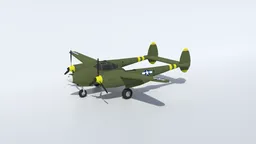 Low Poly Lockheed P38 Lighting