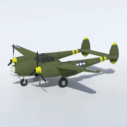 Low Poly Lockheed P38 Lighting