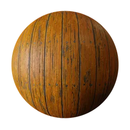 Painted wooden planks