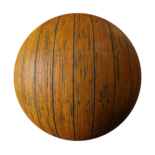 Painted wooden planks