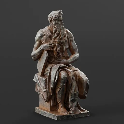 statue of Iron Moses having a book