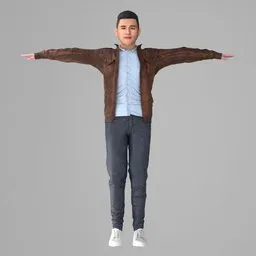 Man Casual Jacket Outfit Rigged