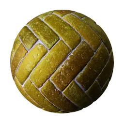 Ceramic Brick Tile Yellow Gold