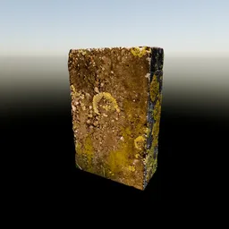 Square Shaped Up-Standing High Stone Bollard | High Poly
