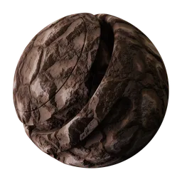 Highly detailed Rustic Pine Bark PBR material texture, perfect for 3D models in Blender and other apps, featuring organic patterns and adjustable colors.