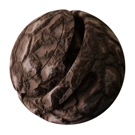 Highly detailed Rustic Pine Bark PBR material texture, perfect for 3D models in Blender and other apps, featuring organic patterns and adjustable colors.