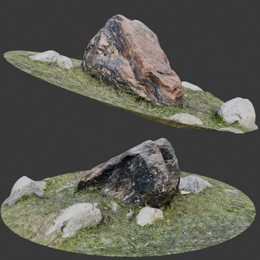 Rock with grassy terrain