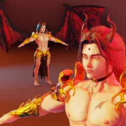 Male Demon Character - Semi Realistic - Rigged (Auto-Rig Pro)