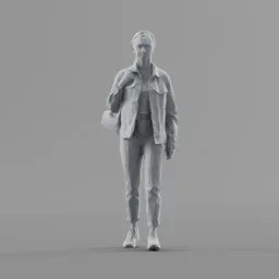 Lowpoly Female Walking