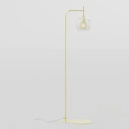 Glass and brass floor lamp