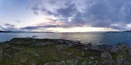 Cloudy Sunrise at Ocean Coast