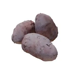 Detailed 3D sweet potato model, high-quality texture, suitable for Blender rendering, isolated on white.