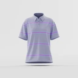 Lavender Multi-Stripe Retro Polo Shirt