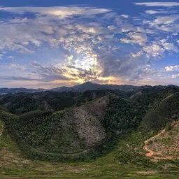 Fiery Clouds and Green Land HDR