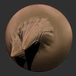 Detailed 3D sculpting brush imprint for creating dragon or reptile skin textures in modeling software like Blender.