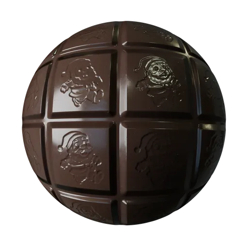 High-quality PBR chocolate texture for 3D modeling in Blender with seamless detailing suitable for close-up renders.